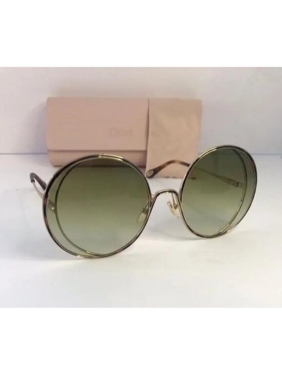 New Original Chloe Gold & Green Round Sunglasses HANAH COLLECTION main image 9